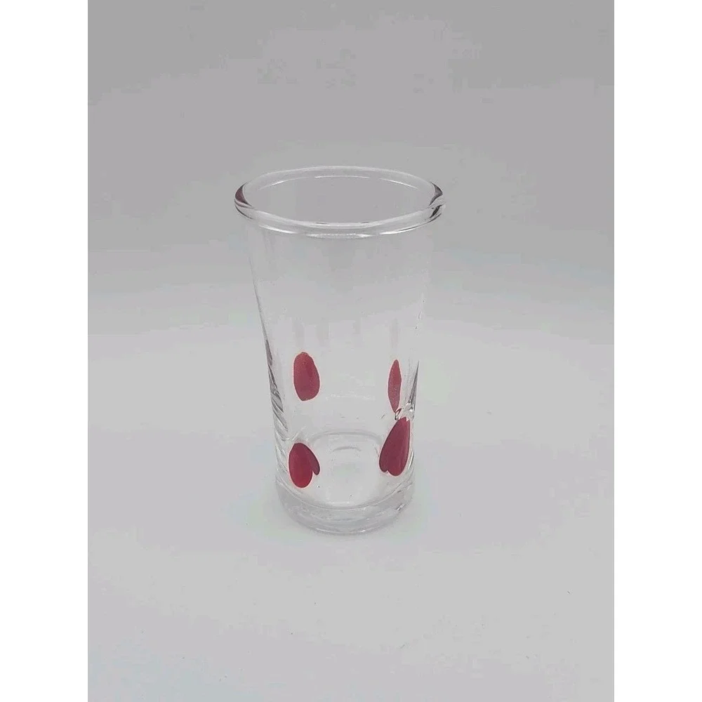 6 Pier 1 Swirline Red Swirl 4 oz. Cordial Liqueur Shot Glasses + Tray FREE SHIP